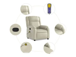 Best Poltrona de massagens reclinável couro artificial cor SHL851040 Creme