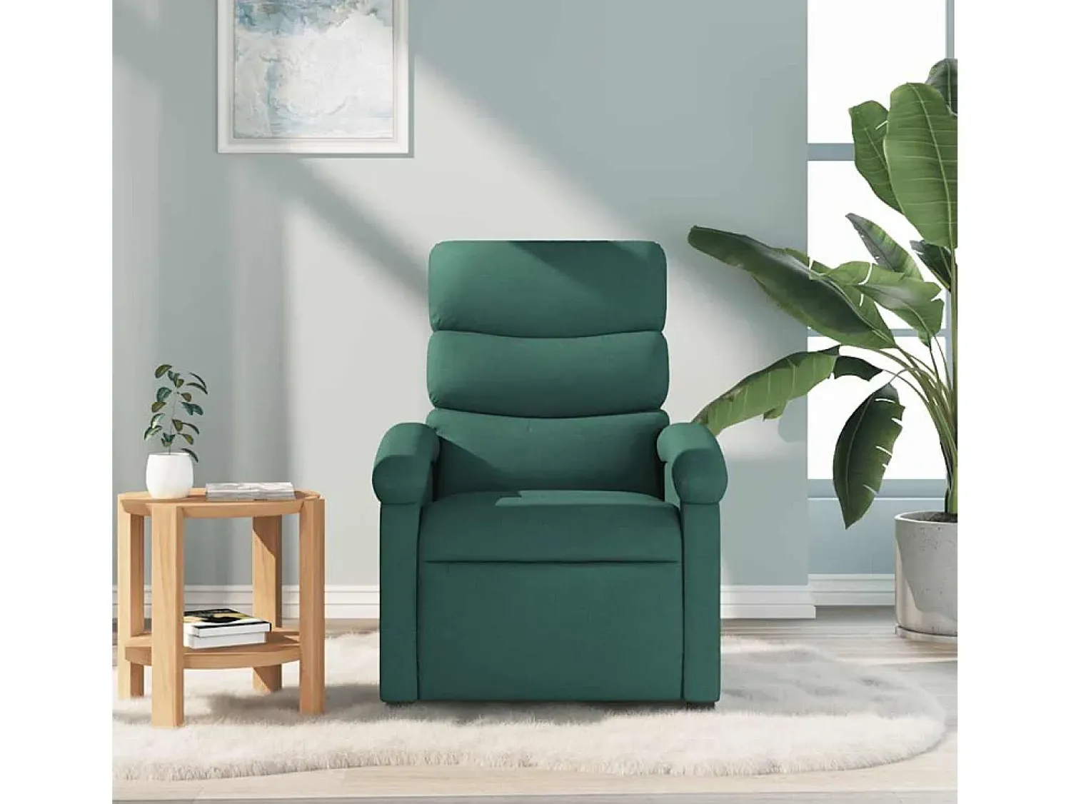 Poltrona| Poltrona de massagens reclinável tecido verde-escuro SHL233845 Verde pinho