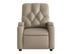 New Poltrona de massagens reclinável couro artificial cappuccino SHL83609 Castanho
