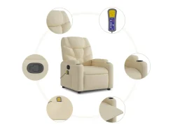Poltrona* Poltrona de massagens reclinável tecido cor SHL466133 Creme