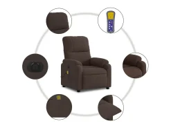 Poltrona de massagens reclinável elétrica microfibra SHL366497^ Poltrona