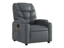Poltrona| Poltrona de massagens reclinável couro artificial SHL20407 Cinzento