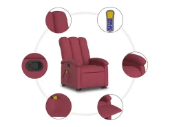 Poltrona| Poltrona de massagens reclin. elevatória tecido tinto SHL992427 Vermelho