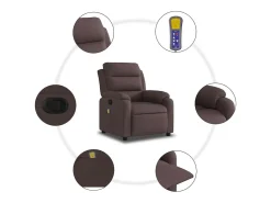 Poltrona* Poltrona de massagens reclinável tecido -escuro SHL462074 Castanho