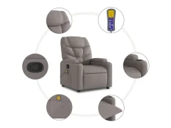 Poltrona de massagens reclinável tecido cinzento-acastanhado SHL514697^ Poltrona