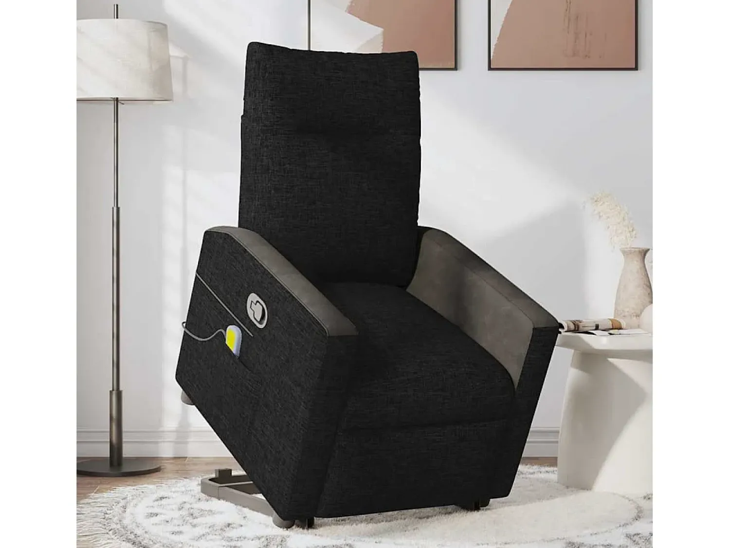 Poltrona* Poltrona de massagens reclinável elevatória tecido SHL711830 Preto