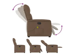 Poltrona* Poltrona de massagens reclinável elétrica tecido SHL774796 Castanho