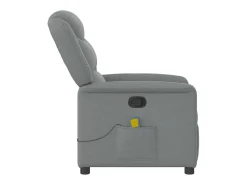 Poltrona*vidaxl Poltrona de massagens reclinável tecido -claro Cinzento