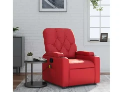 Discount Poltrona de massagens reclinável couro artificial SHL172234 Vermelho