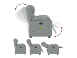 Poltrona* Poltrona de massagens reclinável tecido -claro SHL430608 Cinzento