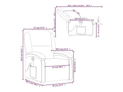 vidaxl Poltrona de massagens reclinável couro artificial^ Poltrona