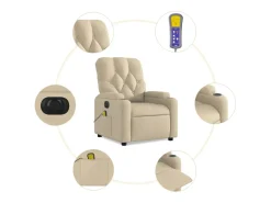 Poltrona| Poltrona de massagens reclinável elétrica tecido SHL216493 Creme