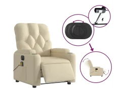 Poltrona| Poltrona de massagens reclinável elétrica tecido SHL216493 Creme