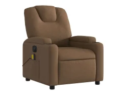 Hot Poltrona de massagens reclinável elétrica tecido SHL870401 Castanho
