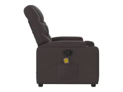 Poltrona|vidaxl Poltrona de massagens reclinável tecido castanho-escuro Castanho chocolate