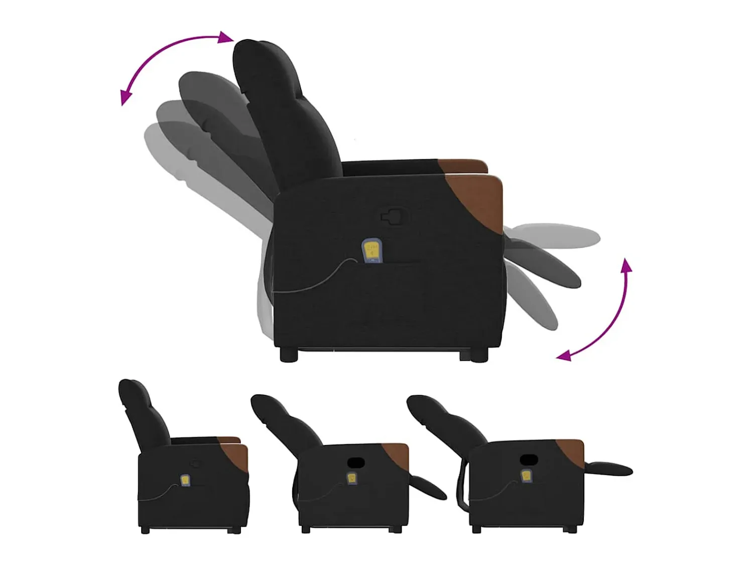 Poltrona* Poltrona de massagens reclinável elevatória tecido SHL823658 Preto