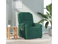 Poltrona* Poltrona de massagens reclinável veludo verde-escuro SHL800825 Verde pinho