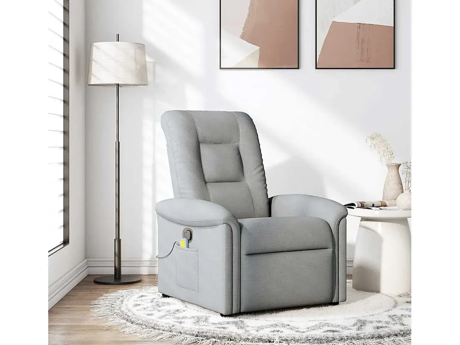 Poltrona* Poltrona de massagens reclinável tecido -claro SHL271470 Cinzento