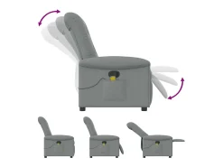 Poltrona* Poltrona de massagens reclinável tecido -claro SHL271470 Cinzento