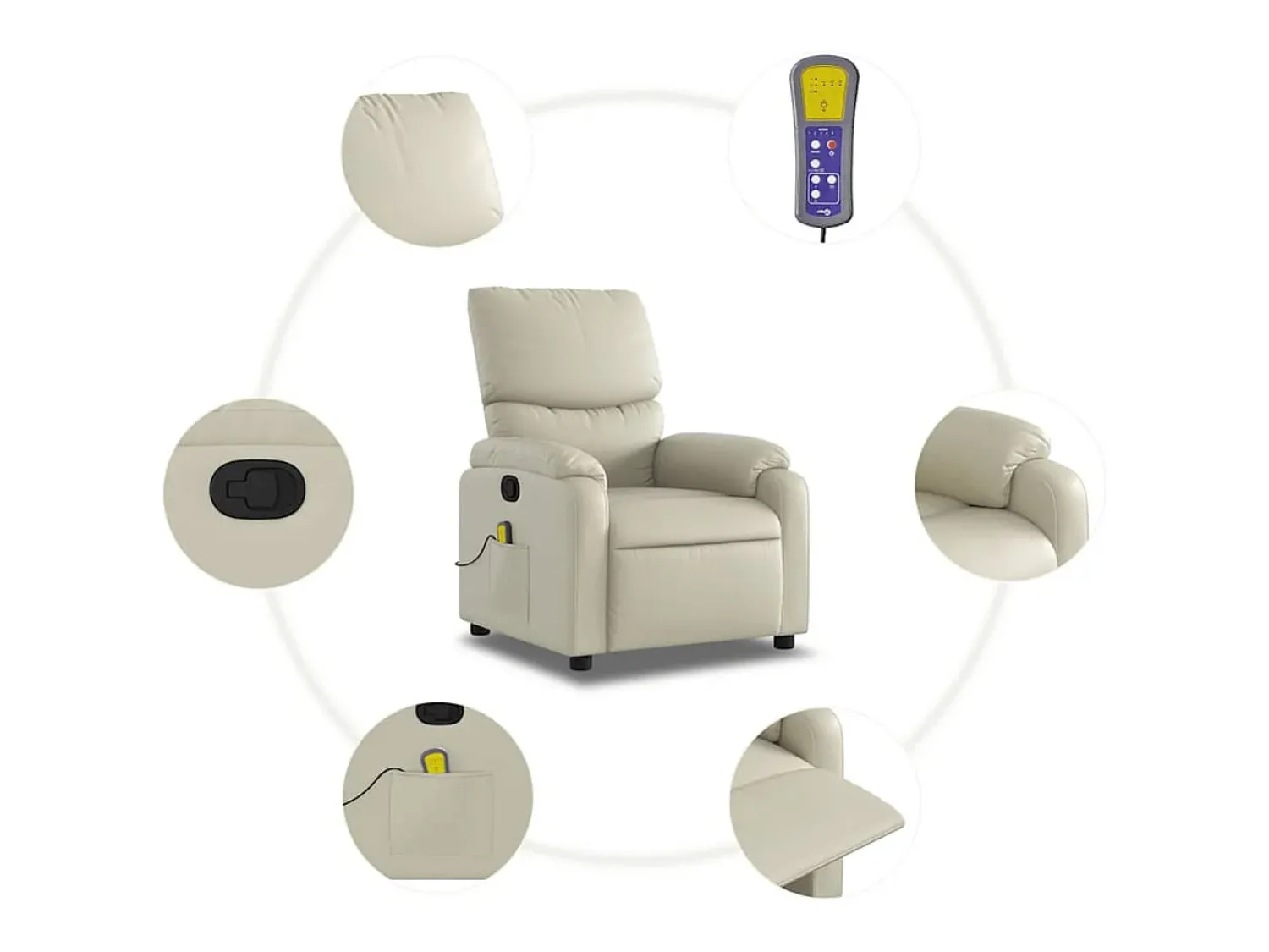 Poltrona de massagens reclinável couro artificial cor SHL244488^ Poltrona