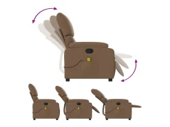 Best Poltrona de massagens reclinável tecido SHL105101 Castanho