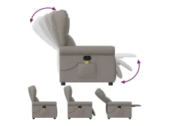 Sale Poltrona de massagens reclinável tecido cinzento-acastanhado SHL55617 Taupe