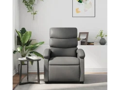 Poltrona* Poltrona de massagens reclinável couro artificial SHL701073 Cinzento