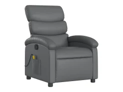 Poltrona* Poltrona de massagens reclinável couro artificial SHL701073 Cinzento