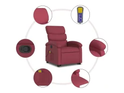 Poltrona de massagens reclin. elevatória tecido tinto SHL261249^ Poltrona