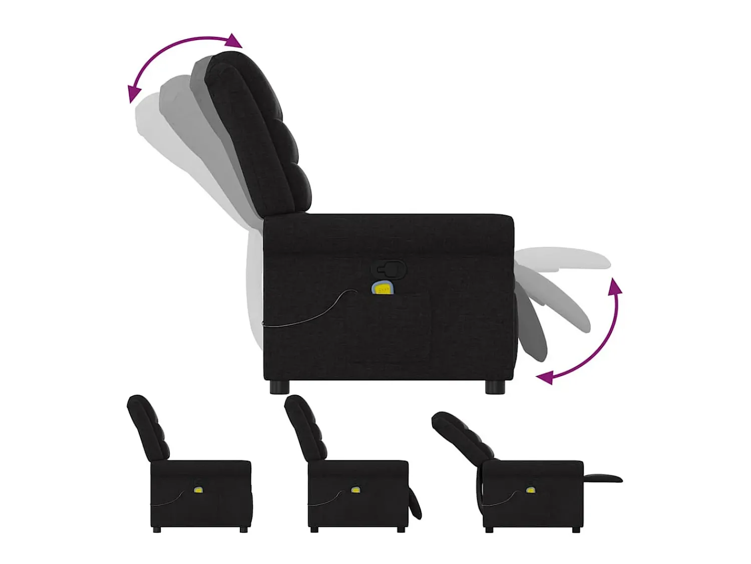 Poltrona| Poltrona de massagens reclinável tecido SHL817648 Preto