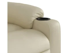 Poltrona* Poltrona de massagens reclinável couro artificial cor SHL832855 Creme