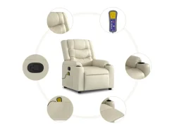 Poltrona* Poltrona de massagens reclinável couro artificial cor SHL832855 Creme