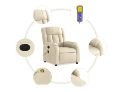 Poltrona| Poltrona de massagens reclinável elétrica tecido SHL377613 Creme