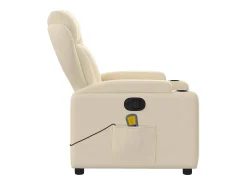 Clearance Poltrona de massagens reclinável tecido cor SHL39763 Creme