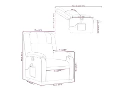 Discount vidaxl Poltrona de massagens reclinável tecido cinzento-acastanhado Taupe