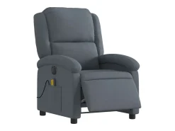 Poltrona de massagens reclinável elétrica veludo cinza-escuro SHL824227^ Poltrona