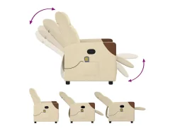 Poltrona| Poltrona de massagens reclinável tecido cor SHL477689 Creme