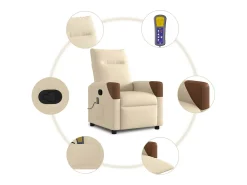 Poltrona| Poltrona de massagens reclinável tecido cor SHL477689 Creme