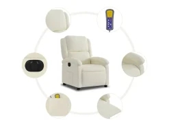 Poltrona* Poltrona de massagens reclinável elétrica veludo cor SHL106960 Creme