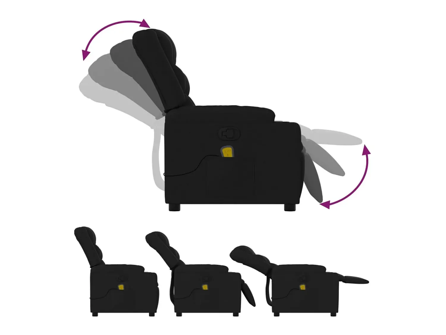 Poltrona| Poltrona de massagens reclinável tecido SHL175466 Preto