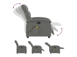 Poltrona de massagens reclinável tecido cinzento-escuro SHL473393^ Poltrona