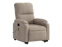 vidaxl Poltrona de massagens reclinável microfibra cinza-acastanhado^ Poltrona