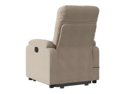 vidaxl Poltrona de massagens reclinável microfibra cinza-acastanhado^ Poltrona