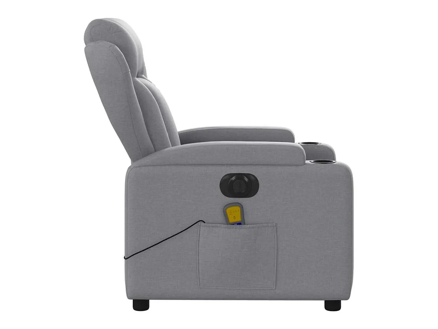 Online Poltrona de massagens reclinável elétrica tecido -claro SHL103660 Cinzento
