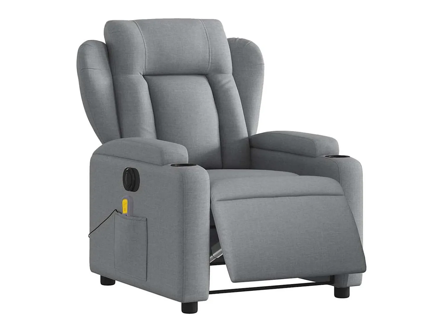 Online Poltrona de massagens reclinável elétrica tecido -claro SHL103660 Cinzento