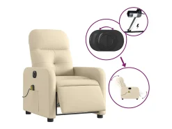 Poltrona* Poltrona de massagens reclinável elétrica tecido SHL463207 Creme