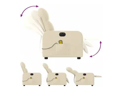 Poltrona* Poltrona de massagens reclinável elétrica tecido SHL463207 Creme