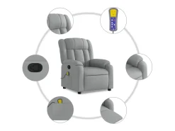 Poltrona* Poltrona de massagens reclinável tecido -claro SHL782496 Cinzento