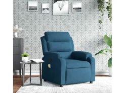 Poltrona de massagens reclinável veludo SHL6513 Azul