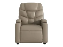 vidaxl Poltrona de massagens reclinável couro artificial cappuccino^ Poltrona